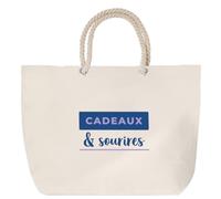 Otshirt Sac de Plage Cadeaux Sourires - Beach Bag - Idée Sac de Plage Cadeau Anniversaire Fête Original Famille Travail Départ Collègue Retraite Noël. - Bleu&Violet - 4