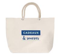 Otshirt Sac de Plage Cadeaux Sourires - Beach Bag - Idée Sac de Plage Cadeau Anniversaire Fête Original Famille Travail Départ Collègue Retraite Noël. - Bleu&Turquoise - 4