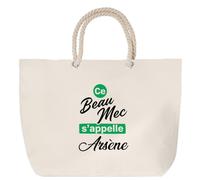 Otshirt Sac de Plage Ce beau mec sappelle Arsene - Beach Bag - Idée Sac de Plage Cadeau Anniversaire Fête Original Famille Travail Départ Collègue Retraite Noël.