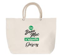 Otshirt Sac de Plage Ce beau mec sappelle Gregory - Beach Bag - Idée Sac de Plage Cadeau Anniversaire Fête Original Famille Travail Départ Collègue Retraite Noël.