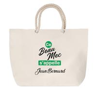 Otshirt Sac de Plage Ce beau mec sappelle Jean-Bernard - Beach Bag - Idée Sac de Plage Cadeau Anniversaire Fête Original Famille Travail Départ Collègue Retraite Noël.