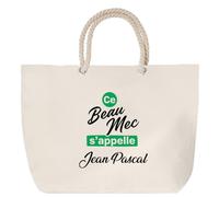 Otshirt Sac de Plage Ce beau mec sappelle Jean-Pascal - Beach Bag - Idée Sac de Plage Cadeau Anniversaire Fête Original Famille Travail Départ Collègue Retraite Noël.