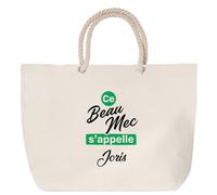 Otshirt Sac de Plage Ce beau mec sappelle Joris - Beach Bag - Idée Sac de Plage Cadeau Anniversaire Fête Original Famille Travail Départ Collègue Retraite Noël.