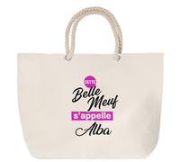 Otshirt Sac de Plage Cette belle meuf sappelle Alba - Beach Bag - Idée Sac de Plage Cadeau Anniversaire Fête Original Famille Travail Départ Collègue Retraite Noël.