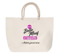 Otshirt Sac de Plage Cette belle meuf sappelle Arriere-grand-mere - Beach Bag - Idée Sac de Plage Cadeau Anniversaire Fête Original Famille Travail Départ Collègue Retraite Noël.