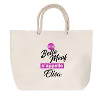 Otshirt Sac de Plage Cette belle meuf sappelle Elisa - Beach Bag - Idée Sac de Plage Cadeau Anniversaire Fête Original Famille Travail Départ Collègue Retraite Noël.