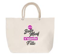 Otshirt Sac de Plage Cette belle meuf sappelle Fille - Beach Bag - Idée Sac de Plage Cadeau Anniversaire Fête Original Famille Travail Départ Collègue Retraite Noël.