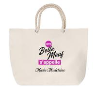Otshirt Sac de Plage Cette belle meuf sappelle Marie-Madeleine - Beach Bag - Idée Sac de Plage Cadeau Anniversaire Fête Original Famille Travail Départ Collègue Retraite Noël.