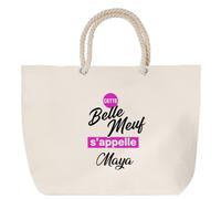 Otshirt Sac de Plage Cette belle meuf sappelle Maya - Beach Bag - Idée Sac de Plage Cadeau Anniversaire Fête Original Famille Travail Départ Collègue Retraite Noël.
