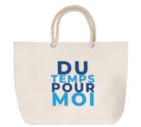 Otshirt Sac de Plage Du Temps pour Moi - Beach Bag - Idée Sac de Plage Cadeau Anniversaire Fête Original Famille Travail Départ Collègue Retraite Noël. - Bleu&Turquoise - 1