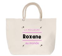Otshirt Sac de Plage La meilleure Roxane au monde 2 - Beach Bag - Idée Sac de Plage Cadeau Anniversaire Fête Original Famille Travail Départ Collègue Retraite Noël.