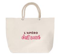 Otshirt Sac de Plage Lapero Cest Sacre - Beach Bag - Idée Sac de Plage Cadeau Anniversaire Fête Original Famille Travail Départ Collègue Retraite Noël. - Bordeaux&Rose - 2