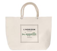 Otshirt Sac de Plage Lhorizon Mappelle - Beach Bag - Idée Sac de Plage Cadeau Anniversaire Fête Original Famille Travail Départ Collègue Retraite Noël. - Bleu&Vert - 3