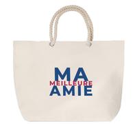 Otshirt Sac de Plage Ma Meilleure Amie - Beach Bag - Idée Sac de Plage Cadeau Anniversaire Fête Original Famille Travail Départ Collègue Retraite Noël. - Bordeaux&Bleu - 1