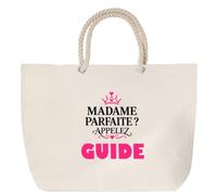 Otshirt Sac de Plage Madame Parfaite Guide - Beach Bag - Idée Sac de Plage Cadeau Anniversaire Fête Original Famille Travail Départ Collègue Retraite Noël.