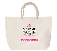 Otshirt Sac de Plage Madame Parfaite Marie-Odile - Beach Bag - Idée Sac de Plage Cadeau Anniversaire Fête Original Famille Travail Départ Collègue Retraite Noël.