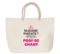 Otshirt Sac de Plage Madame Parfaite Prof de chant - Beach Bag - Idée Sac de Plage Cadeau Anniversaire Fête Original Famille Travail Départ Collègue Retraite Noël.