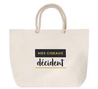 Otshirt Sac de Plage Mes Ciseaux Decident - Beach Bag - Idée Sac de Plage Cadeau Anniversaire Fête Original Famille Travail Départ Collègue Retraite Noël. - Bleu&Jaune - 4