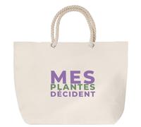 Otshirt Sac de Plage Mes Plantes Decident - Beach Bag - Idée Sac de Plage Cadeau Anniversaire Fête Original Famille Travail Départ Collègue Retraite Noël. - Violet&Vert - 1