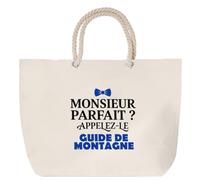 Otshirt Sac de Plage Monsieur Parfait Guide de montagne - Beach Bag - Idée Sac de Plage Cadeau Anniversaire Fête Original Famille Travail Départ Collègue Retraite Noël.