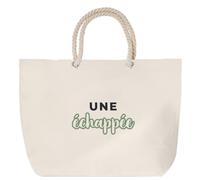 Otshirt Sac de Plage Une Echappee - Beach Bag - Idée Sac de Plage Cadeau Anniversaire Fête Original Famille Travail Départ Collègue Retraite Noël. - Bleu&Vert - 2