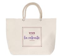 Otshirt Sac de Plage Vive la Retraite - Beach Bag - Idée Sac de Plage Cadeau Anniversaire Fête Original Famille Travail Départ Collègue Retraite Noël. - Violet&Violet - 3