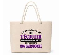 Otshirt Sac Isotherme J'ai peut-être l'air de t'écouter mais dans ma tête je pense qu'à mon labradoodle J'ai peut-être l'air de t'écouter mais je ne pense qu'à - Activité