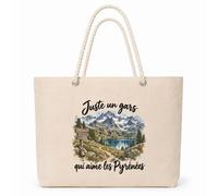 Otshirt Sac Isotherme Juste un gars qui aime les Pyrénées | Grand Cabas 23 L Coton Doublure Aluminium Zippé, Pique-Nique Courses Plage, Idée Cadeau Pyrénéen Noël Merci