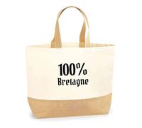 Otshirt Sac Jute 100% bretagne | Bag | Idée Sac Cadeau Anniversaire Plage Marché Fête Original Famille Travail Départ Collègue Retraite
