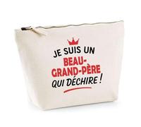 Otshirt Sac Jute d'un Beau-grand-père qui déchire 2- Cabas de Plage Courses et Toile de Jute - Idée Cadeau Femme Personnalisable Anniversaire Fête Original Travail Départ Collègue Retraite Noël.