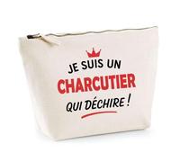 Otshirt Sac Jute d'un Charcutier qui déchire 2- Cabas de Plage Courses et Toile de Jute - Idée Cadeau Femme Personnalisable Anniversaire Fête Original Travail Départ Collègue Retraite Noël.
