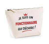 Otshirt Sac Jute d'un Fonctionnaire qui déchire 2- Cabas de Plage Courses et Toile de Jute - Idée Cadeau Femme Personnalisable Anniversaire Fête Original Travail Départ Collègue Retraite Noël.