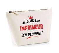 Otshirt Sac Jute d'un Imprimeur qui déchire 2- Cabas de Plage Courses et Toile de Jute - Idée Cadeau Femme Personnalisable Anniversaire Fête Original Travail Départ Collègue Retraite Noël.