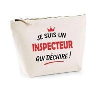 Otshirt Sac Jute d'un Inspecteur qui déchire 2- Cabas de Plage Courses et Toile de Jute - Idée Cadeau Femme Personnalisable Anniversaire Fête Original Travail Départ Collègue Retraite Noël.