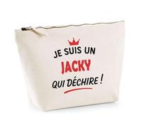 Otshirt Sac Jute d'un Jacky qui déchire 2- Cabas de Plage Courses et Toile de Jute - Idée Cadeau Femme Personnalisable Anniversaire Fête Original Travail Départ Collègue Retraite Noël.