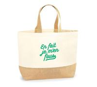 Otshirt Sac Jute En Fait Je M_En Fous | Cabas de Plage Courses Coton et Toile de Jute | Idée Cadeau Humour Drôle Marrant Boeuf Original Anniversaire Fête