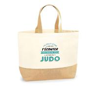 Otshirt Sac Jute Je fais du Judo | Cabas de Plage Courses Coton et Toile de Jute | Idée Cadeau Judoka Humour Judo Sport Arts Martiaux Original Drôle Combat