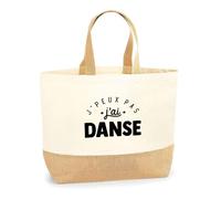 Otshirt Sac Jute J'peux Pas j'ai Danse | Cabas de Plage Courses Coton et Toile de Jute | Idée Cadeau Mouvement Rythme Sport Humour Original Anniversaire