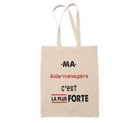 Otshirt Sac Ma Aide-menagere Cest la plus forte - Idée Sac Cadeau Cadeau Anniversaire Fête Original Famille Travail Départ Collègue Retraite Noël. - Taille Unique