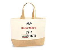 Otshirt Sac Ma Belle-Mere C'est la plus forte - Idée Sac Cadeau Cadeau Anniversaire Fête Original Famille Travail Départ Collègue Retraite Noël.