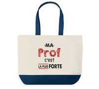 Otshirt Sac Ma Prof C'est la plus forte - Idée Sac Cadeau Cadeau Anniversaire Fête Original Famille Travail Départ Collègue Retraite Noël.