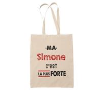 Otshirt Sac Ma Simone C'est la plus forte - Idée Sac Cadeau Cadeau Anniversaire Fête Original Famille Travail Départ Collègue Retraite Noël.