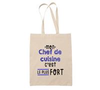 Otshirt Sac Mon Chef de cuisine Cest le plus fort - Idée Sac Cadeau Cadeau Anniversaire Fête Original Famille Travail Départ Collègue Retraite Noël. - Taille Unique