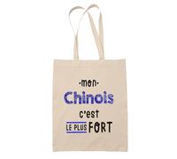 Otshirt Sac Mon Chinois C'est le plus fort - Idée Sac Cadeau Cadeau Anniversaire Fête Original Famille Travail Départ Collègue Retraite Noël.