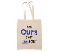 Otshirt Sac Mon Ours C'est le plus fort - Idée Sac Cadeau Cadeau Anniversaire Fête Original Famille Travail Départ Collègue Retraite Noël.