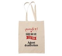 Otshirt Sac Priorite N1 dans ma vie Cest mon Agent dentretien - Idée Sac Cadeau Cadeau Anniversaire Fête Original Famille Travail Départ Collègue Retraite Noël. - Taille Unique