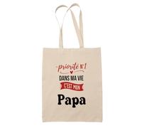 Otshirt Sac Priorite N1 dans ma vie C'est mon Papa - Idée Sac Cadeau Cadeau Anniversaire Fête Original Famille Travail Départ Collègue Retraite Noël.