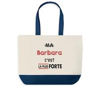 Otshirt Sac Shopping Ma Barbara C'est la plus forte - Shopping Bag - Idée Sac Shopping Cadeau Anniversaire Fête Original Famille Travail Départ Collègue Retraite Noël.