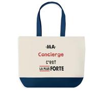 Otshirt Sac Shopping Ma Concierge C'est la plus forte - Shopping Bag - Idée Sac Shopping Cadeau Anniversaire Fête Original Famille Travail Départ Collègue Retraite Noël.
