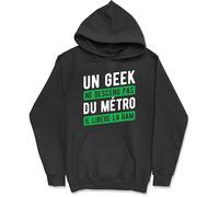 Otshirt Sweat à Capuche Homme Un Geek libère la ram | Imprimé en France, Cadeau fête des pères Homme Humour Papa Anniversaire Original Rigolo Humoristique (XL,Black)